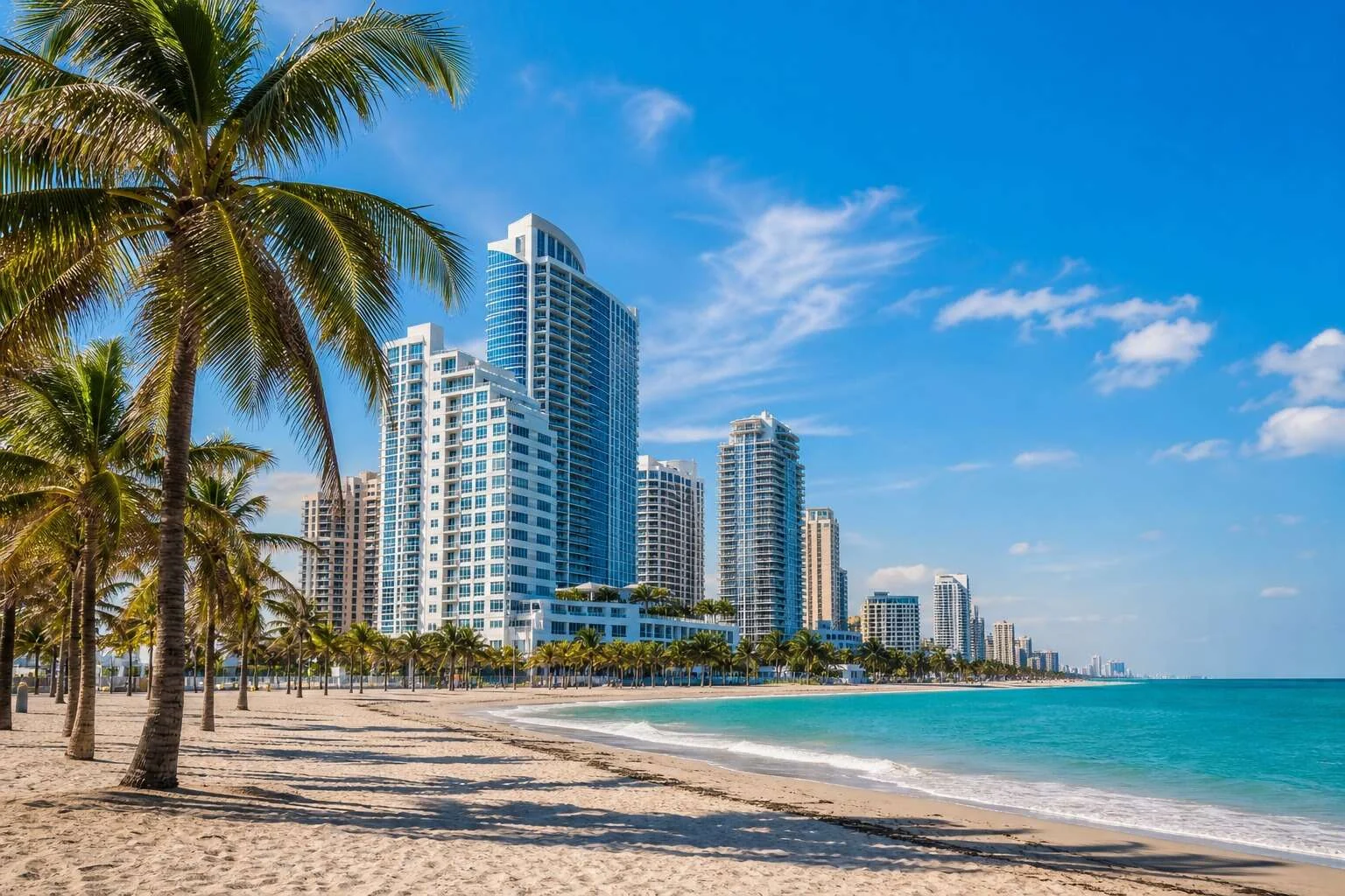 Fort Lauderdale Beach and skyline in Broward County, Florida