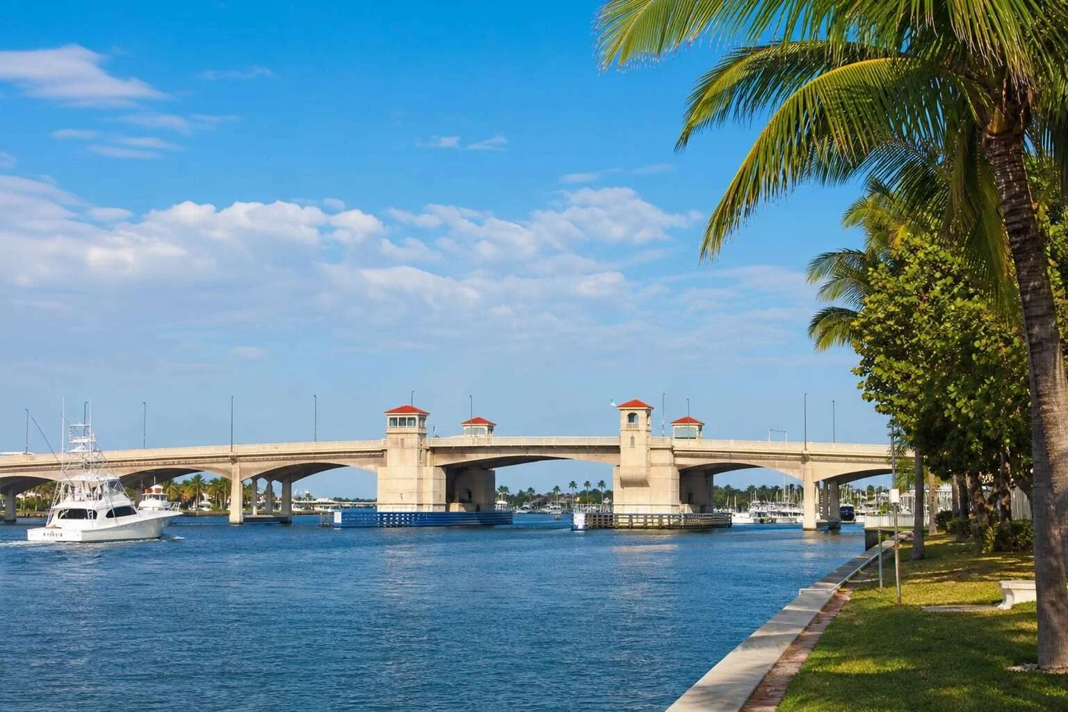 Stuart waterfront and bridge in Martin County, Florida