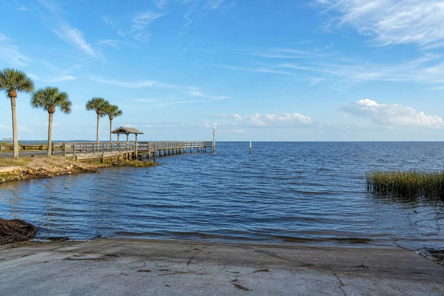 Lake Okeechobee shoreline in Okeechobee County, Florida