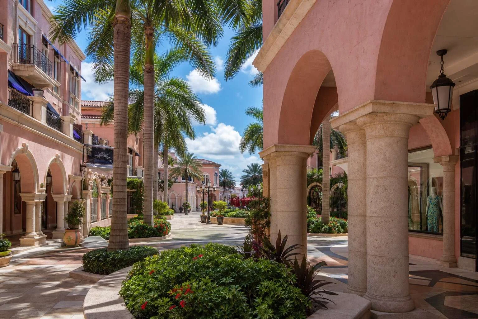 Mizner Park Mediterranean arcade in Boca Raton