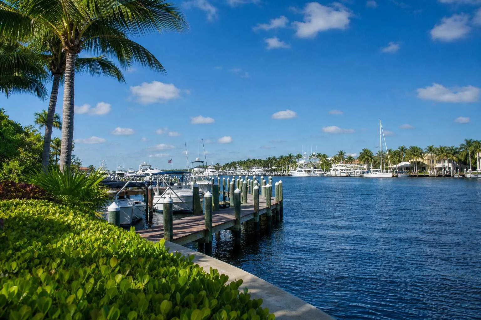 Boynton Beach marina docks along the Intracoastal