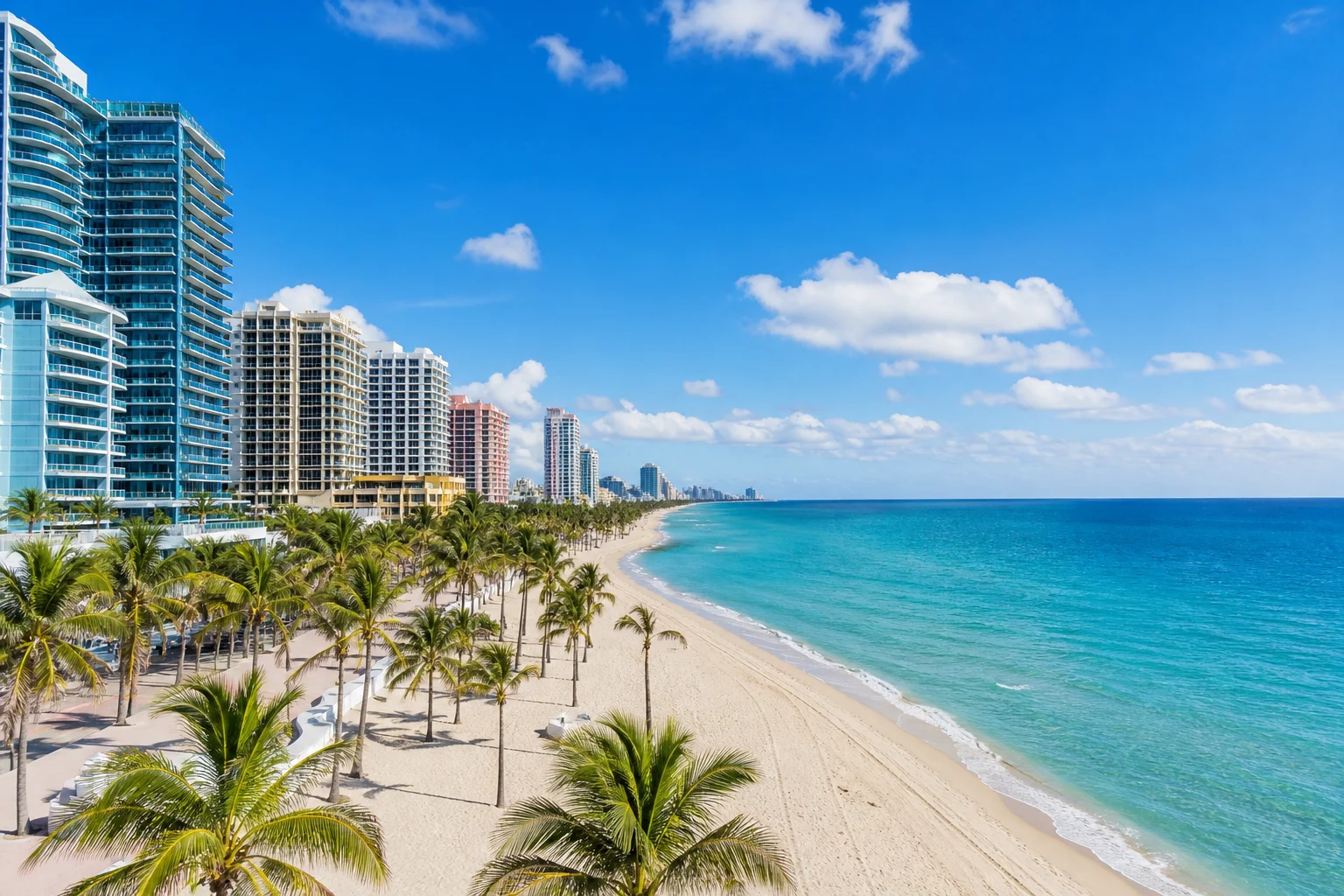 Fort Lauderdale Beach and skyline in Broward County, Florida