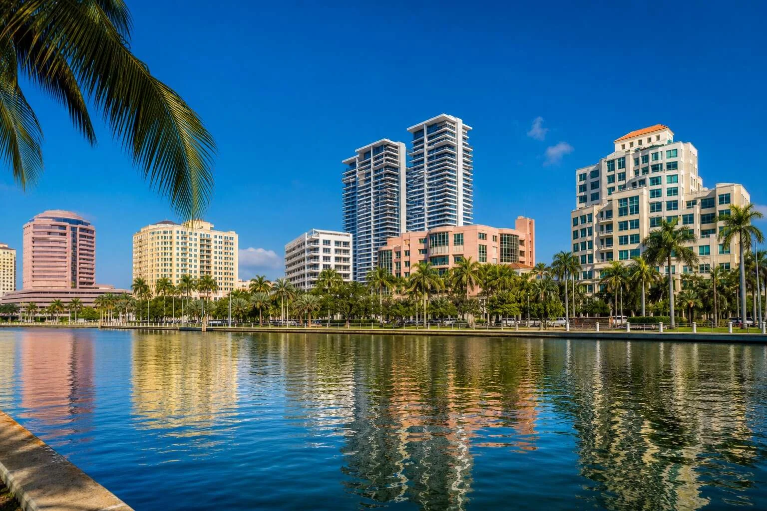 West Palm Beach downtown skyline along the Intracoastal